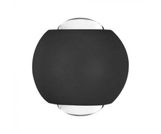 V-tac 2W LED sieninis šviestuvas, juodas, 4000K, IP54