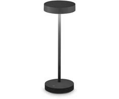 Ideal Lux 2W LED įkraunamas stalo šviestuvas TOFFEE, juodas, 3000K, IP54, 328614