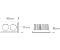 2x12W LED įleidžiamas pakreipiamas šviestuvas, baltas, 3000K, 51212E/W/W