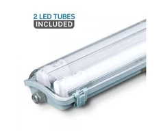 Lubinis šviestuvas Bikuvalt 2x18W LED šviestuvas (su lempomis) V-TAC 120cm, atsparus vandeniui, 4000K (natūraliai balta)