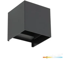 Sieninis šviestuvas 2x2W LED sieninis fasado šviestuvas QUERK, juodas, 3000K, IP54, 0–90°, šviečia į viršų ir į apačią