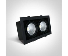 2x30W LED įleidžiamas pakreipiamas šviestuvas, juodas, 3000K, 51230/B/W