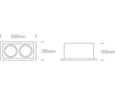 2x30W LED įleidžiamas pakreipiamas šviestuvas, juodas, 4000K, 51230/B/C