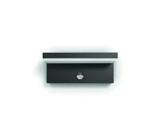 Sieninis šviestuvas 2x4,5W LED sieninis lauko šviestuvas PHILIPS BUSTAN, antracito sp., 2700K, IP44, su judesio davikliu