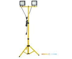 2x50W LED prožektorius su stovu TIGRA, geltonos/juodos sp., 4000K, IP54