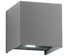 Sieninis šviestuvas 2x5W LED sieninis fasado šviestuvas ALFA, pilkas, CCT, IP54