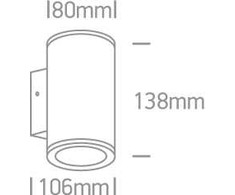 2x6W LED cilindro formos šviestuvas, pilkas, 3000K, 67138/G/W