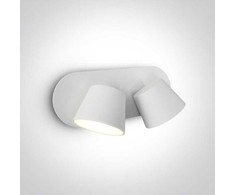 Sieninis šviestuvas 2x6W LED skaitymo lempa, balta, 3000K, 65740A/W/W