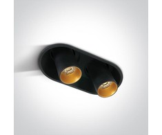 2x6,5W LED įleidžiamas pakreipiamas šviestuvas, juodas, 3000K, 11207C/B/W