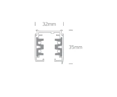 3 fazių paviršinis bėgelis, juodas, 1m, 40001A/B