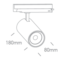 30/35/40W LED akcentinis šviestuvas į 3 fazių bėgelius, baltas, 3000/3500/4000K, 65606DT/W/V