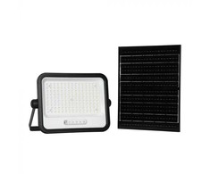 300W LED prožektorius su saulės baterija, juodas, 2000-8000K, dimeriuojamas
