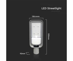 V-tac 30W LED gatvės šviestuvas, pilkas, 4000K