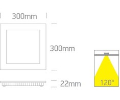 30W LED įleidžiama panelė, balta, 3000/4000/5700K, 50130FA/W/V