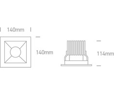 30W LED įleidžiamas šviestuvas, baltas, 4000K, 50130B/W/C