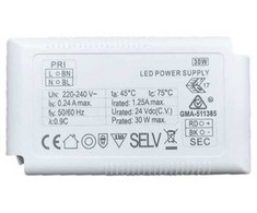 30W LED maitinimo šaltinis, IP20, 24V, 00/8077