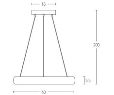 30W LED pakabinamas šviestuvas, aukso sp., 3000K, dimeriuojamas, 2046