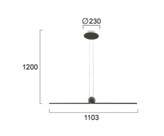 30W LED pakabinamas šviestuvas ELLARIA, juodos/žalios sp., 3000K, 4348600