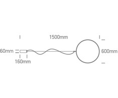 30W LED pakabinamas šviestuvas, juodas, 3000K, 60cm, dimeriuojamas, 63152B/B/W