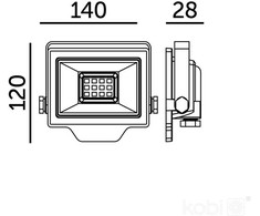 30W LED prožektorius DELYO MHN, juodas, 4000K, IP65