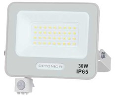 30W LED prožektorius su judesio davikliu, baltas, 4000K