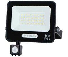 30W LED prožektorius su judesio davikliu, juodas, 4000K