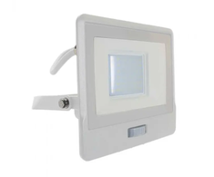 Samsung 30W LED prožektorius V-TAC, baltu korpusu, 4000K, su judesio davikliu