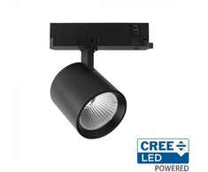 30W LED šviestuvas į 3 fazių bėgelius, juodas, 3000K, CREE LED chip