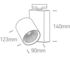 30W LED šviestuvas į bėgelius, juodas, 3000K, 65612NT/B/W