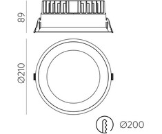 32,5W LED įleidžiamas šviestuvas TECH, juodas, 3000/4000K, dimeriuojamas, IP65, E3987270NDT