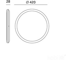 32W LED lubinis šviestuvas NIVERA CIRCLE, baltas, 3000/4000/6000K, su judesio davikliu, IP54