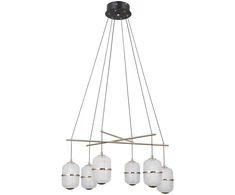 32W LED pakabinamas šviestuvas ALANI, juodos/aukso sp./skaidrus, 3000K