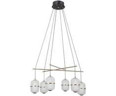 Lubinis šviestuvas 32W LED pakabinamas šviestuvas ALANI, juodos/aukso sp./skaidrus, 3000K