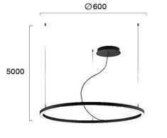 32W pakabinamas šviestuvas VERDI, Ø60cm, 3000K, juodas, 4244800