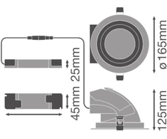 35/30/25W LED įleidžiamas šviestuvas SP VARIO XR, baltas, 3000K, 24°, DALI