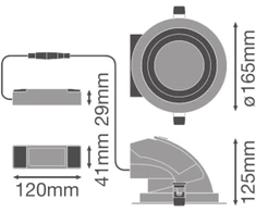 35/30/25W LED įleidžiamas šviestuvas SP VARIO XR, baltas, 3000K, 24°