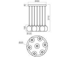 35,5W LED pakabinamas šviestuvas KHADI, juodos/dūmų sp., 3000K, dimeriuojamas, 01-3489
