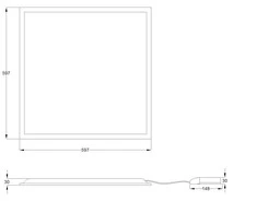 35W LED įleidžiama panelė FLAT MP, balta, 4000K, DALI, IP40