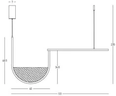 35W LED pakabinamas šviestuvas, juodos sp. korpusu/šviesiai pilkas stiklas, 3000/4000K, dimeriuojamas, 23170