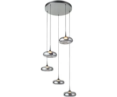 35W LED pakabinamas šviestuvas TENELE, sidabro/dūmų sp., 3000K, dimeriuojamas