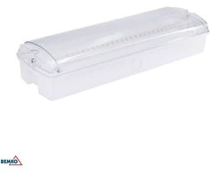 Luxmena 3,5W LED paviršinis evakuacinis šviestuvas GALER, baltas, 6500K, IP65, 3h veikimas autonominiu režimu, su piktogramų rinkiniu