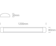 35W LED paviršinis linijinis šviestuvas, baltas, 3000K, 38135L/W/W