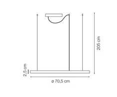 Pakabinamas šviestuvas Ideal Lux Žiedo Formos šviestuvas Oracle Slim D70 Round Wh 4000K