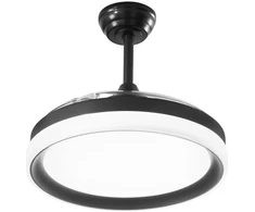 36W LED lubinis šviestuvas ALBATROS, juodas, CCT, dimeriuojamas, su 30W ventiliatoriumi
