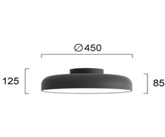 36W LED lubinis šviestuvas DEVA, juodas, 3000K, 4326301
