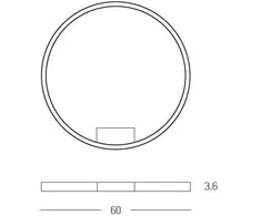 37W LED lubinis šviestuvas, juodas, 3000K, dimeriuojamas, 60cm, 23025