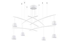 Pakabinamas šviestuvas Ideal Lux 37W suspended lamp with 6 lights FISH, 3000K, baltas