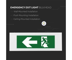 3,8W LED evakuacinis šviestuvas, baltos/juodos sp., 6000K, CREE LED chip