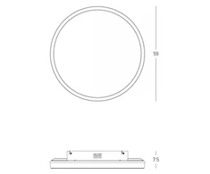 Bikuvalt 38W LED lubinis šviestuvas, šlifuoto sidabro sp., 2700/3000/4000K, dimeriuojamas, 25165