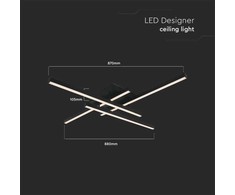 Lubinis šviestuvas V-tac 38W LED paviršinis šviestuvas, juodas, 4000K, dimeriuojamas